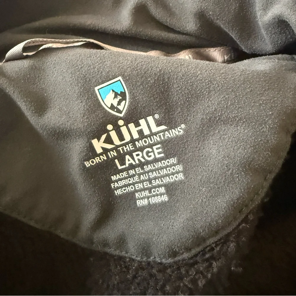 Kuhl Sweater Revel 1/4 Zip Pullover Black Hiking Men's size Large